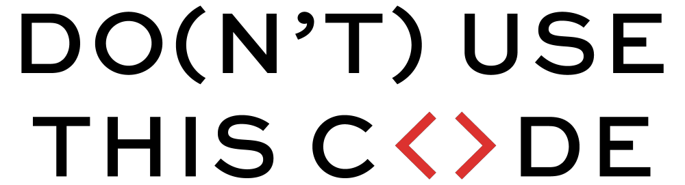 Logo: Don't Use This Code, LLC